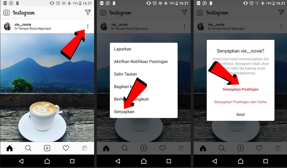 Cara mengembalikan akun yang disenyapkan di Instagram